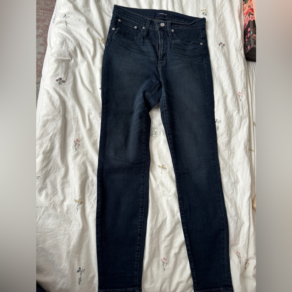 J. Crew Women's Deep Indigo Skinny Jeans high waist